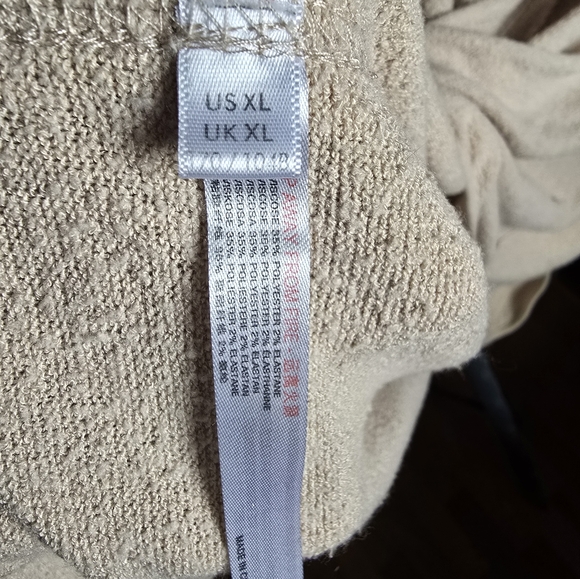 Oversized Hooded Cardigan Open Front XL CREAM Fleece - Picture 10 of 11